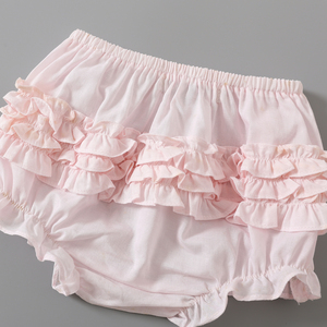 Nuevos pantalones cortos de algodón <span class=keywords><strong>con</strong></span> <span class=keywords><strong>volantes</strong></span> y cintura elástica para bebé niña, cubrepañales de encaje, braguitas para bebés y niñas pequeñas, paquete de braguitas. - Product Image 3