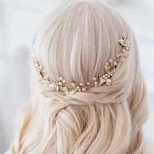 2024New arrivi sposa fiori fatti a mano matrimonio fascia di cristallo per capelli da sposa accessori per capelli da donna cristallo perla capelli da sposa