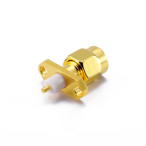 Connecteur RF plaqué or à mémoire de forme, mâle et femelle, à souder, à 2 trous, avec bride, pour carte de circuit imprimé - Product Image 2