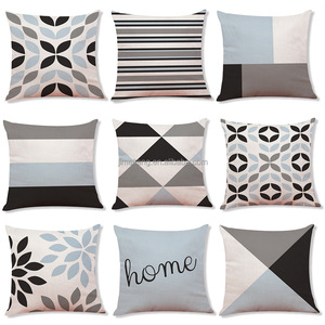 Decorative Printed Geometric Pattern Soft Polyester Plush Pillow for Home Decoration