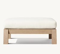 LUXORA Mobilier d'extérieur moderne de luxe, écologique, résistant aux UV, empilable, pour hôtel, complexe hôtelier, jardin, terrasse, ensemble de chaises et ottomanes en teck