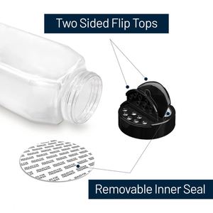 Nordic 250ml Transparent Eco-Friendly PET Plastic <b>Spice</b> <b>Jar</b> with Flip Cap Lid for Pantry Storage - Product Image 3