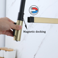 Nouvelle conception de robinet de cuisine en acier inoxydable fin, extractible, 3 voies, avec raccord magnétique, mitigeur à poignée unique et tête multifonctionnelle