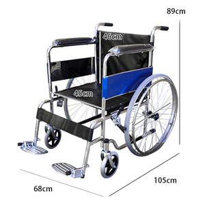 Material: Acero + Electrochapado, Silla <span class=keywords><strong>de</strong></span> Ruedas Médica Plegable Manual para Personas Mayores y Discapacitadas, Uso Doméstico Conveniente, 1 Año <span class=keywords><strong>de</strong></span> Garantía - Product Image 3