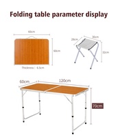 YILU Ensemble table et chaise de pique-nique d'extérieur portable en aluminium avec valise pliante pour parc, camping, barbecue