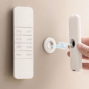 Magnetic Remote <b>Control</b> <b>Holder</b> Wall Mounted White Rectangle Detachable Storage For Behind Doors On Walls - Product Image 2
