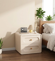 Petite table de chevet moderne de style médiéval minimaliste avec tiroirs, armoire de chevet, table de chevet étroite en noyer, adaptée à la chambre à coucher