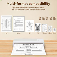 Impresora de Bolsillo Xprinter P83, Impresora Térmica Portátil A4 sin Tinta para Viajes