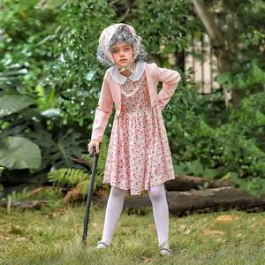 Disfraz de Anciana para el 100º Día de Halloween para Niños de 8 a 10 Años, Peluca de Abuela y Gafas de Abuela, Venta al por Mayor - Product Image 3