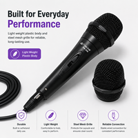 Microphone dynamique portable PM 209 pour karaoké, microphone filaire pour enseignement et conférences en église