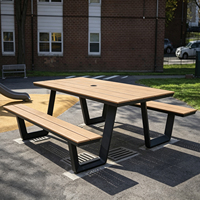 Ensembles de tables de repas d'extérieur pour 4 à 6 personnes, table de pique-nique et banc pour restaurant, cantine et aires de restauration