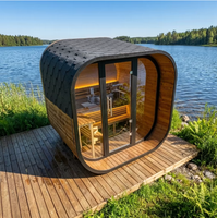 Sauna Kering Tradisional Luar Ruangan untuk 4-6 Orang, Stok Langsung dari Pabrik, Kabin Sauna Kayu Solid Spruce Karbonisasi untuk dijual