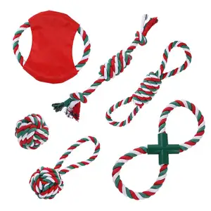 2023 Neuzugang YCPP Pet Christmas Cotton Rope Hunde zahn leisten Color Knot Bite Resistant Toys