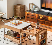 Table basse moderne multifonctionnelle avec plateau relevable et bois massif pour salon, vente en gros d'usine, grande capacité de rangement