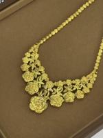 Kalung Mewah Berlapis Emas 24K Dubai, Desain Bunga, Grosir Kustom Z H, Perhiasan Fashion Pernikahan, Aksesoris Wanita