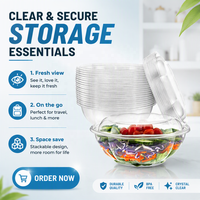 Boîtes d'emballage jetables écologiques en plastique PET rondes avec couvercle, personnalisables pour fruits, desserts et biscuits
