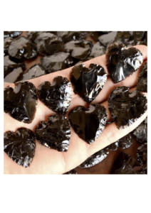 Nouvelle sculpture artisanale en obsidienne noire en forme de cœur, pour la décoration intérieure, les cadeaux et l'artisanat, prix de gros - Product Image 3