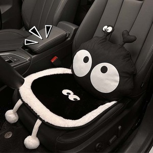 Coussin de siège de voiture mignon de dessin animé, monstre aux grandes yeux, peluche extra douce, housse de siège automne-hiver, ensemble de 3-4 pièces - Product Image 3