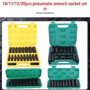 Juego de 20 piezas OEM de llaves de impacto de 1/2 pulgada, vasos profundos para reparación de automóviles, mangos hexagonales extendidos, kits de vasos para llaves neumáticas - Product Image 2