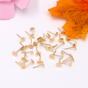 Flat <b>Round</b> Earring <b>Posts</b> Silver Gold Jewelry Findings DIY Craft 5000 Pieces Per Pack - Product Image 3