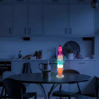 Flotteur Transparent personnalisé Liquide Noir Aluminium Led Lampe à Lave Mini Table Lampe à Lave