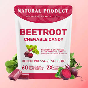 Bonbons à mâcher antioxydants naturels de betterave de marque privée avec saveur de baies de pépins de raisin bonbons doux à faible teneur en quantité minimale de commande - Product Image 2