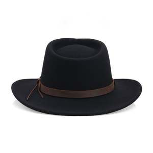 Chapeau haut de forme classique R184 100 % laine à large bord, style équestre et jazz, unisexe, toutes saisons, pour fêtes ou occasions formelles - Product Image 1