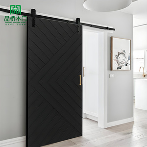 <span class=keywords><strong>Porte</strong></span> intérieure en bois imperméable <span class=keywords><strong>de</strong></span> <span class=keywords><strong>grange</strong></span> glissant la <span class=keywords><strong>porte</strong></span> moderne <span class=keywords><strong>de</strong></span> couleur noire - Product Image 1