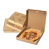 Boîte à pizza en carton ondulé avec couvercle à charnière et insert divisé pour l'emballage de plusieurs pizzas et sauces
