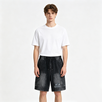 Shorts cargo Bermuda Kornit DTG avec motif graphique Tiny Wing Gothic Tag Splash, poches cargo double face, coupe ample, style workwear
