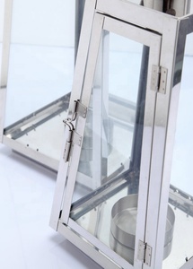 Set di Lanterne <span class=keywords><strong>in</strong></span> Acciaio Inox e <span class=keywords><strong>Vetro</strong></span> per Festival, Matrimoni e Campeggio, <span class=keywords><strong>Portacandele</strong></span> <span class=keywords><strong>da</strong></span> Tavolo e Sospeso Oro e Argento - Product Image 4