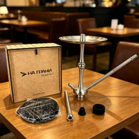 Emballage de luxe haut de gamme pour chicha en bois, narguilé avec tuyau en acier inoxydable, style arabe Na Gr Ani à tube unique