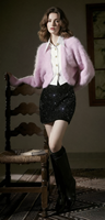 Cardigan en fausse fourrure de vison ultra-doux - Texture moelleuse luxueuse, tricot élégant vintage à col en V pour un look chic en automne et en hiver