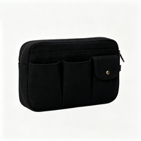 Pochette de beauté extra volumineuse avec fermeture éclair et compartiments séparés, surface douce, sac de rangement élégant et durable pour la salle de sport et la plage