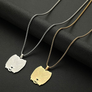 สร้อยคอจี้แฟชั่นแบบขายส่ง สแตนเลส 316L ชุบทอง 14k 18k PVD ลายปีกนางฟ้า พร้อมลายนิ้วมือ สำหรับผู้หญิงและผู้ชาย - Product Image 4