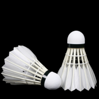 Lot de 12 balles de badminton d'entraînement LS100 professionnelles, légères, à plumes droites, haute durabilité, écologiques, de classe tournoi