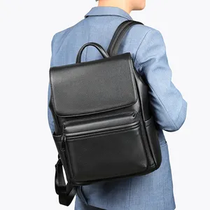 Marrant mochila de viagem de negócios para homens, mochila para caminhada, mochila para laptop de 14 polegadas, mochila de couro genuíno para homens