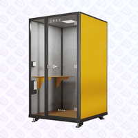PYinC |   Cabine téléphonique insonorisée & Pod de bureau acoustique & Cabine de studio - Équipée d'un bureau fixe, d'éclairage et de ventilation.