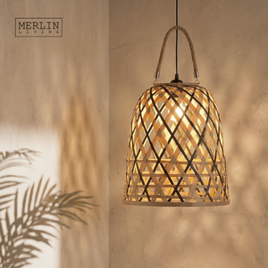 Lámpara de Bambú Tejida con Diseño Hueco <span class=keywords><strong>Merlin</strong></span> Living, Estilo Wabi Sabi y Pastoral, Venta al por Mayor de Fábrica Chaozhou, OEM/ODM - Product Image 1