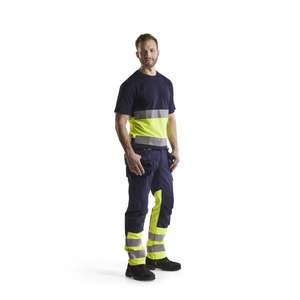 BLAKLADER - 3387103088334XL T-shirt haute visibilité Bleu marine/jaune-EAN 7330509449189 HI-VIS WORKWEAR - Product Image 3