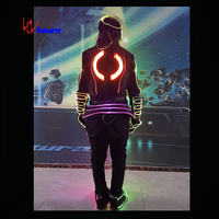 Costume de robot futuriste LED avec fil EL lumineux pour scène, idéal pour boîte de nuit, carnaval, spectacle de danse, événement, performance, fête, défilé