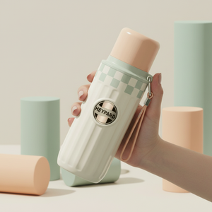 Promozione: Tazza da Viaggio Termica in Acciaio Inox con Isolamento Sottovuoto 24 Ore, Manico, Coperchio, Cucchiaio e Cannuccia, Unisex, Adatta per <span class=keywords><strong>Acqua</strong></span> Bollente - Product Image 6