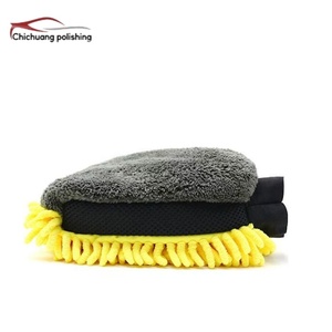 Guantes de microfibra de chenilla con diseño deportivo para el cuidado del coche, perfectos para uso doméstico, manoplas de lavado y toallas para el cuidado y limpieza del vehículo. - Product Image 1
