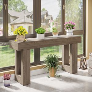 Tables <span class=keywords><strong>console</strong></span> longues de 63 pouces pour entrée Grande <span class=keywords><strong>table</strong></span> de canapé derrière le canapé <span class=keywords><strong>Table</strong></span> d'entrée en bois gris <span class=keywords><strong>Console</strong></span> industrielle - Product Image 5