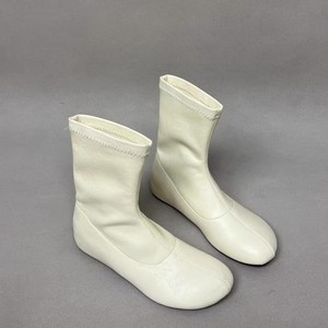 Versión en Stock~Nuevas Botas de Montar de Moda para Mujer, Otoño-Invierno 2025, de Alta Calidad, Blancas, con Cuña Oculta, Punta Redonda y Elásticas - Product Image 4