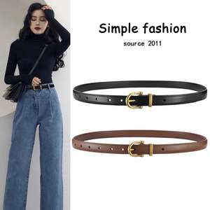 Cinturón <span class=keywords><strong>de</strong></span> <span class=keywords><strong>mujer</strong></span> Nuevos pantalones <span class=keywords><strong>vaqueros</strong></span> decorativos Pin Hebilla Cinturón Casual Todo-fósforo Estilo Ins Pantalones simples con fino elegante - Product Image 2