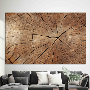 Elegant Art Deco Printed Canvas Artwork Modern Brown Tree Ring Wall Decor <b>Wrapped</b> Panel Hanging - Product Image 3