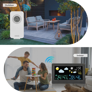 Home Wall Mount bảng màu Dự báo báo động lớn LCD hiển thị chữ số Trạm thời tiết mô-đun Đồng hồ thời gian nhiệt độ ngày lịch - Product Image 2