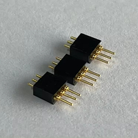 Connecteur Pogo Pin PCB 3 broches 1,27 mm, mâle droit, en laiton plaqué or, à ressort, à bille, magnétique, DC12V 1A, 10000 Nylon