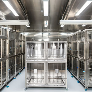 Chenil vétérinaire élégant en acier inoxydable pour chats et chiens grand motif en bois et plastique <span class=keywords><strong>Cage</strong></span> respirante professionnelle - Product Image 6